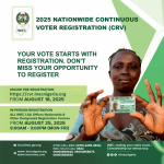 INEC to Begin Nationwide Continuous Voter Registration on August 18, 2025, towards 2027 Election