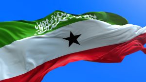 3D realistic waving flag background